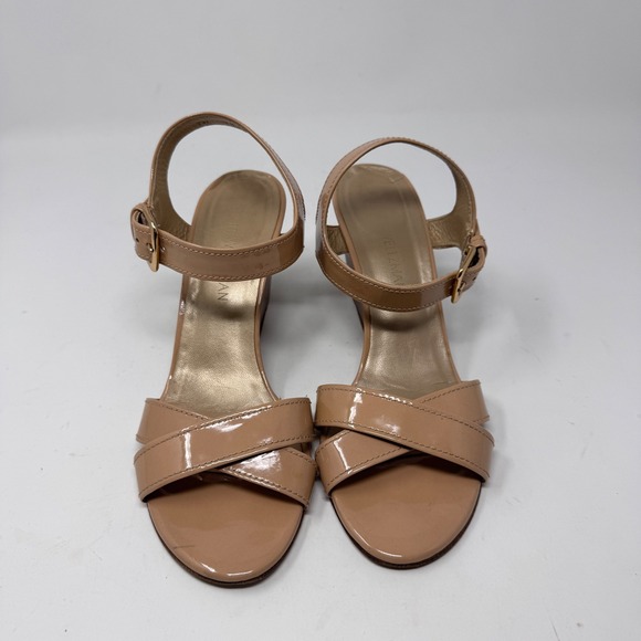 Stuart Weitzman Nextwedge Adobe Aniline Leather Sandals Size 8 - Picture 3 of 9